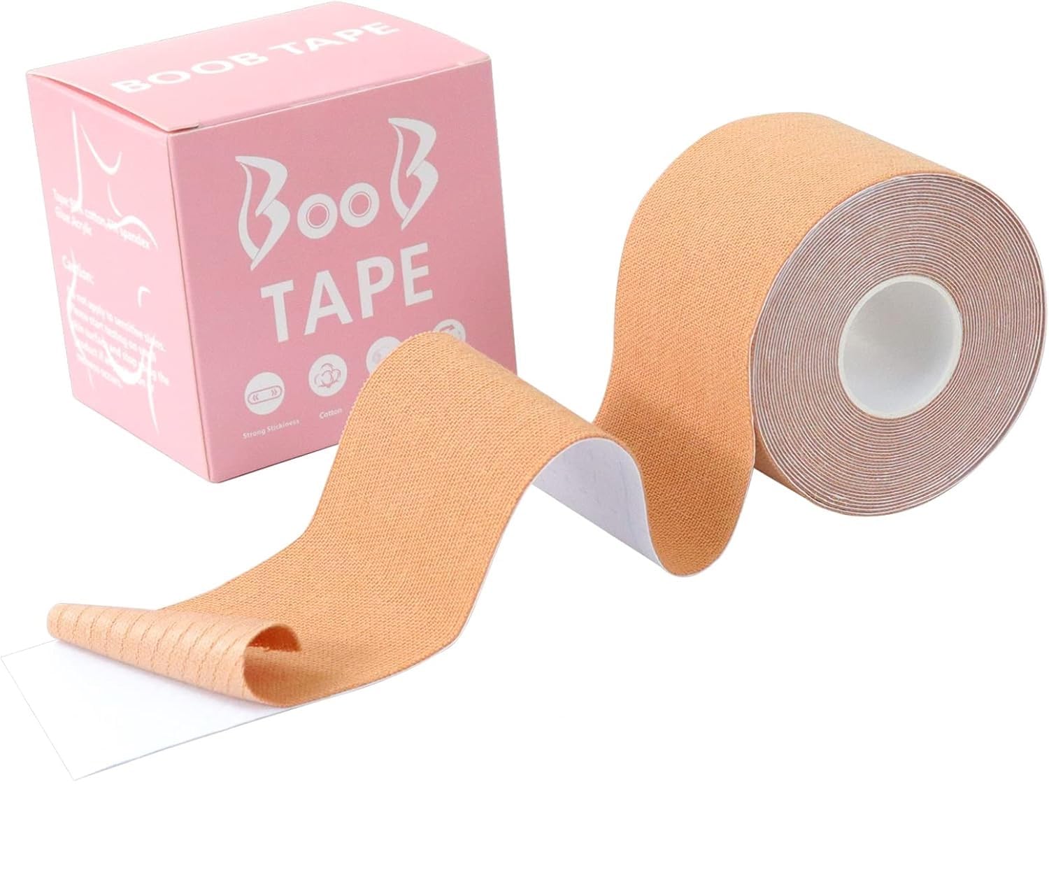 Adhesive Bra Push Up Large Breast Boob Tape, Body Tape, 2 Reusable Invisible Silicone Breast Nipple Pads, for Evening Dresses, Prom Dress, Wedding Dress
