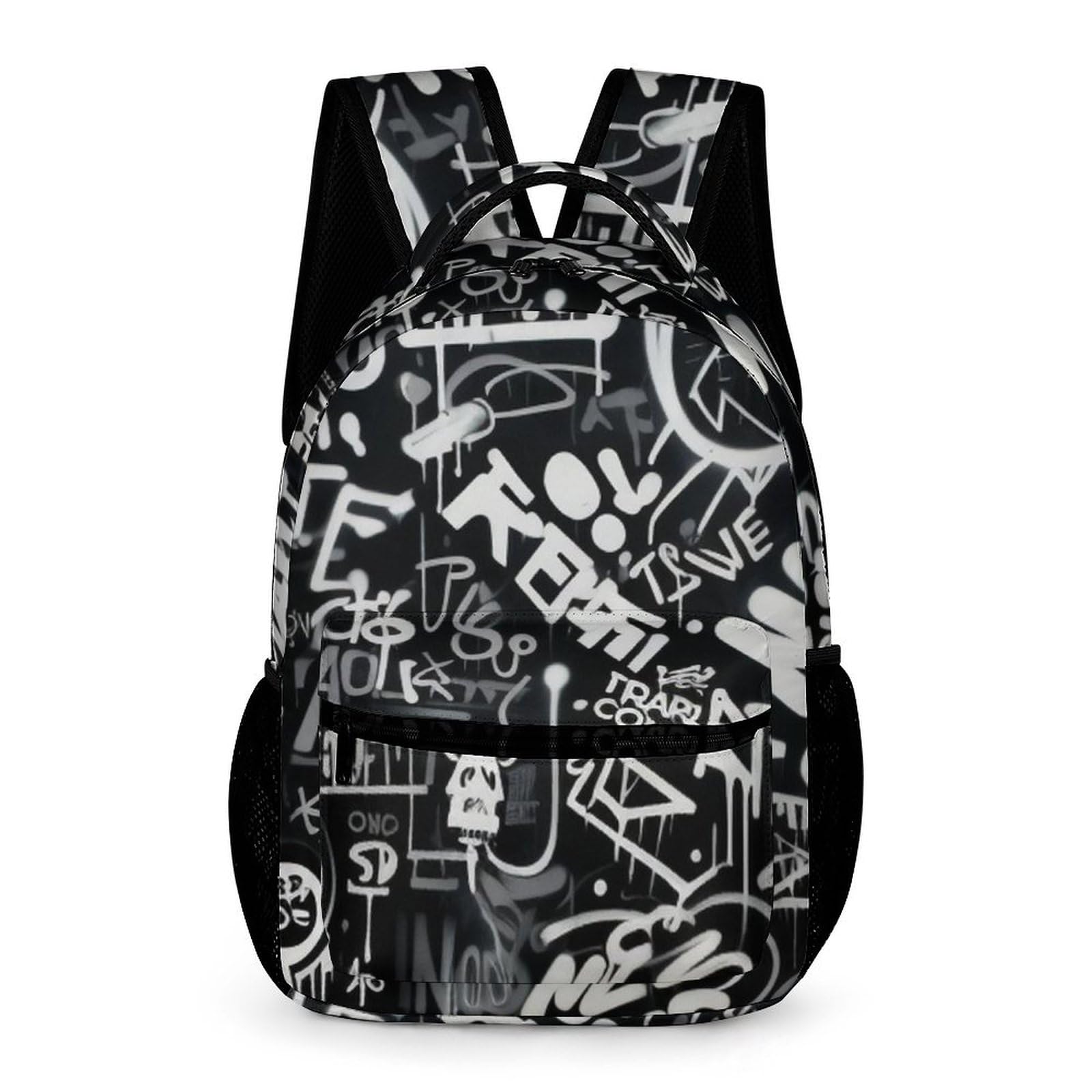 enttgo Abstract Letter Graffiti Backpack, Laptop Backpack with Multiple Pockets for Adult Hiking Travel Work or Student School Bag