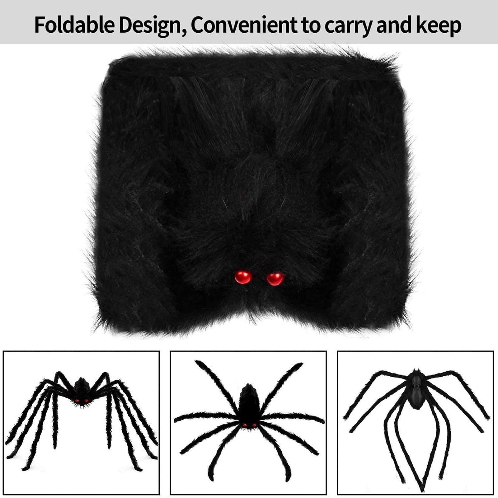130 Ragni Finti Realistici Per Halloween - In Plastica Colorata, 5 Colori (nero, Arancione, Verde, Viola) - Decorazioni Spaventose Per Scherzi E Feste - 4