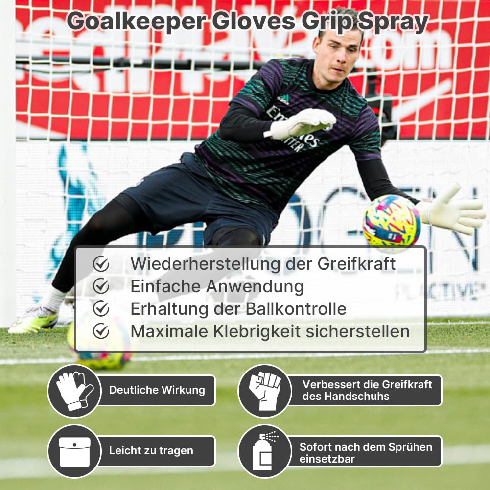 Rękawice bramkarskie Grip Spray, Goalkeeper Gloves Grip Spray do rękawiczek, spray do rękawic piłkarskich