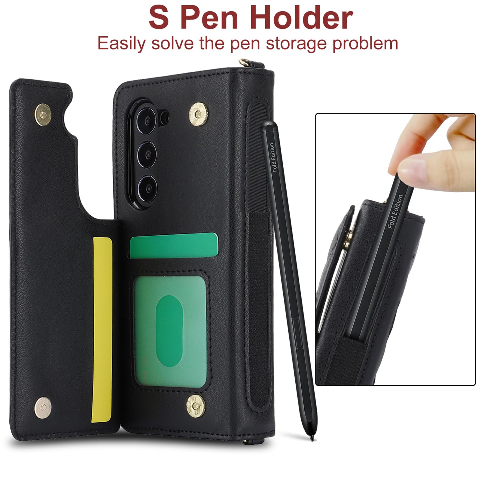 Per Samsung Galaxy Z Fold 8 Ultra Custodia Pelle Portafoglio, Tracolla