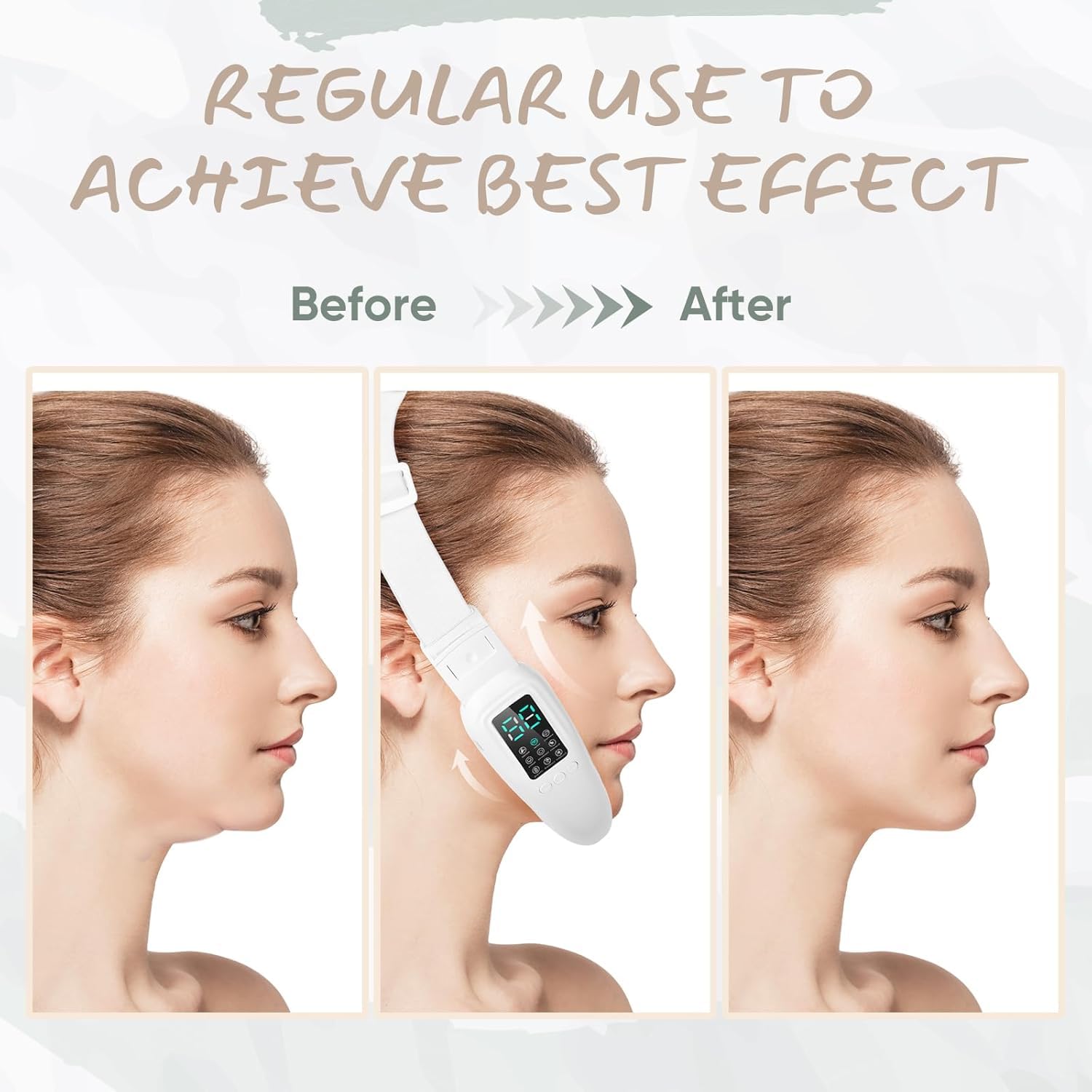 V-Face Shaping Massager électrique gaine visage 8 Mode EMS Lifting Visage, Double Menton/Muscle Masséter,EMS V Face Lifting Appareil Intérieur visage anti-age est