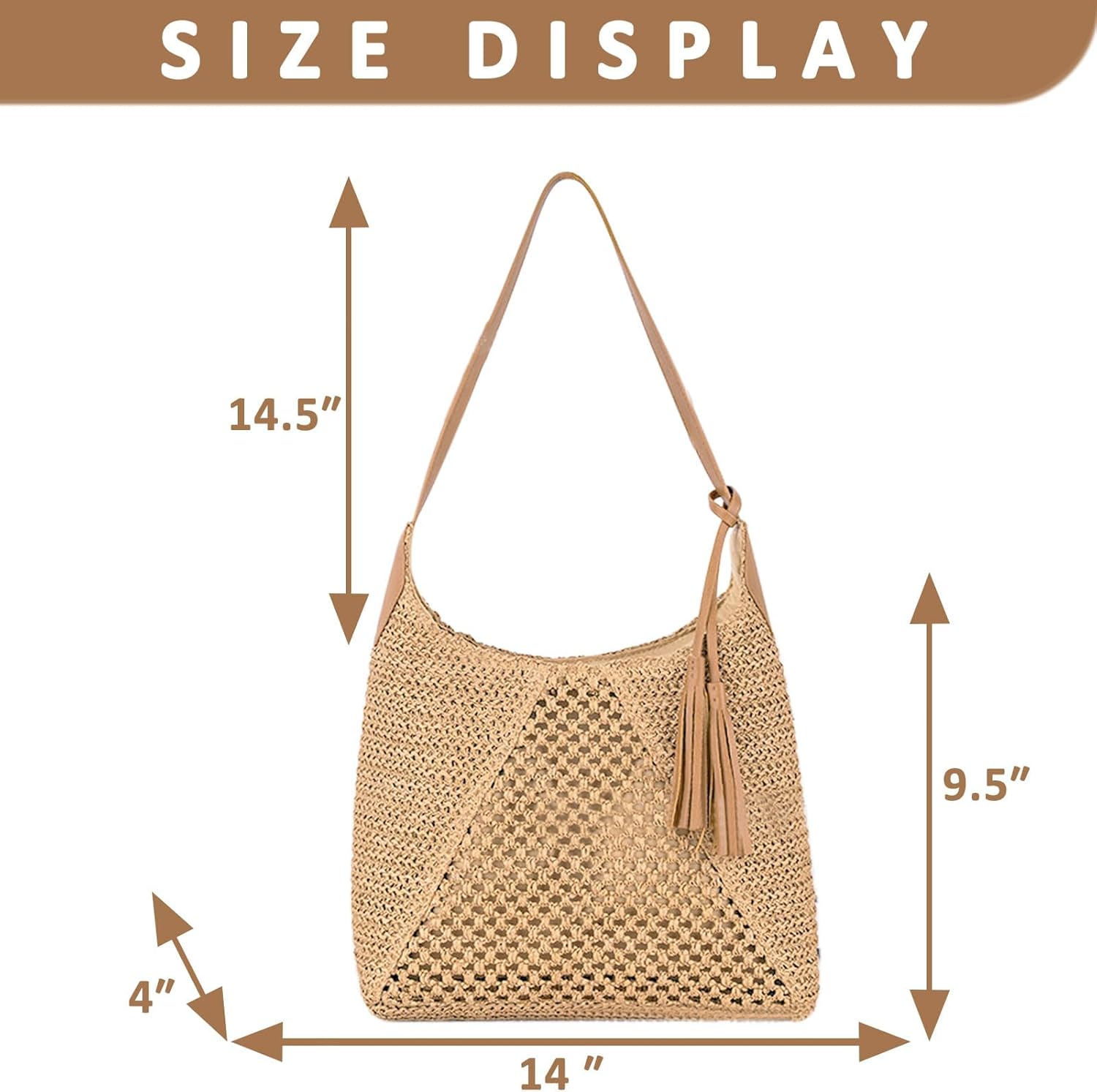 Straw Beach Bag for Women, Large Capacity Tote Bag, Handbag for Vacation, Travel, Daily(Styles 316