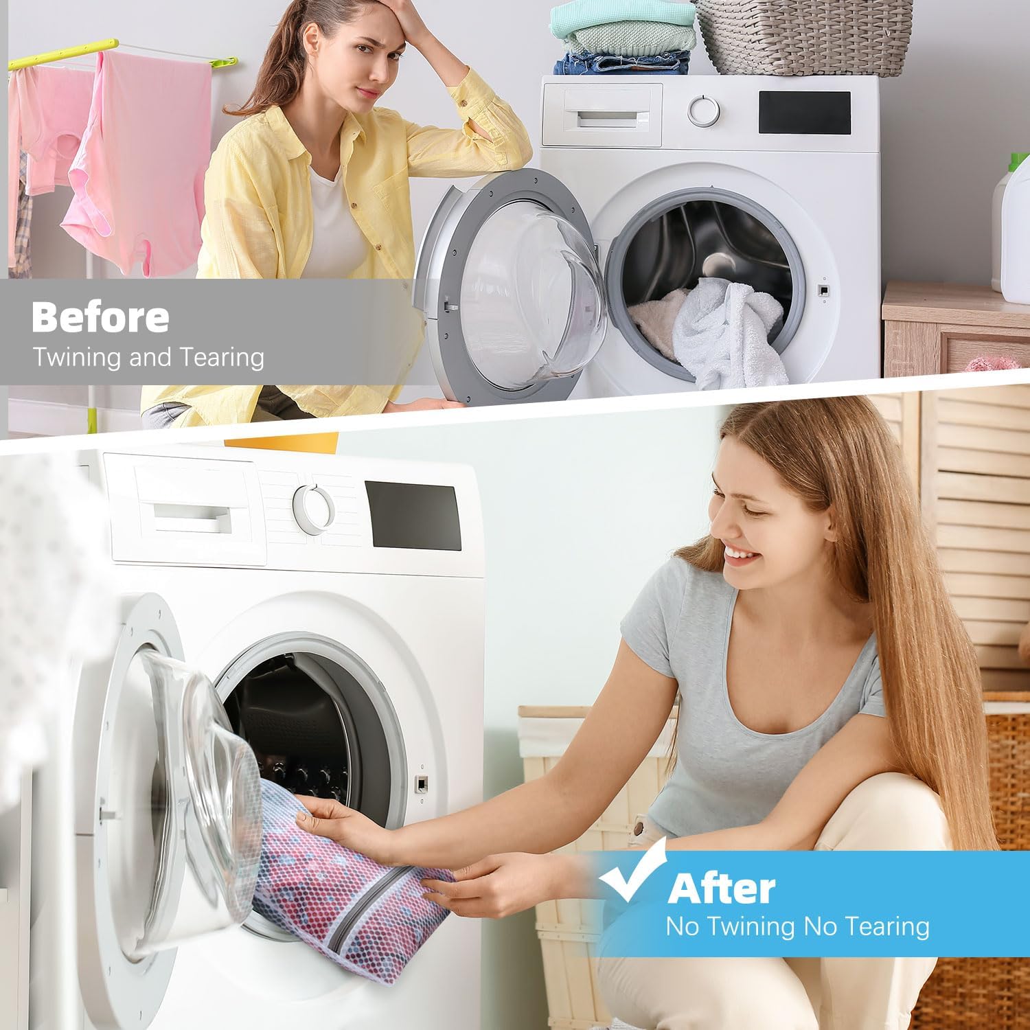 Honeycomb Mesh Laundry Bags for Delicates - 12x16 Inches Medium Washing Bags for Bras, Lingerie, Socks, Baby Clothes - Gentle Wash Protection with Zipper Closure (48)