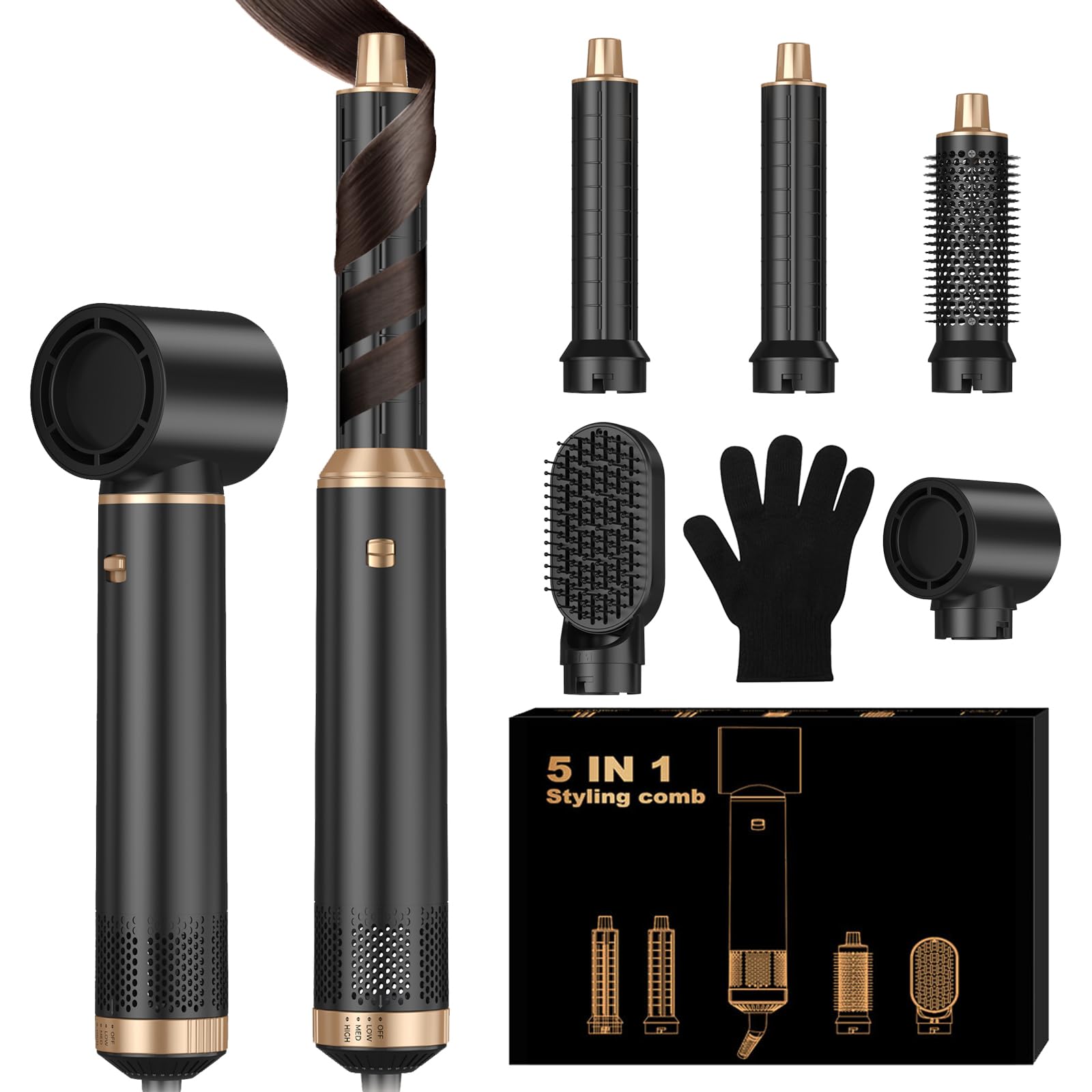 Secador 5 en 1 para cabello dañado que busca secado sin calor extremo 7