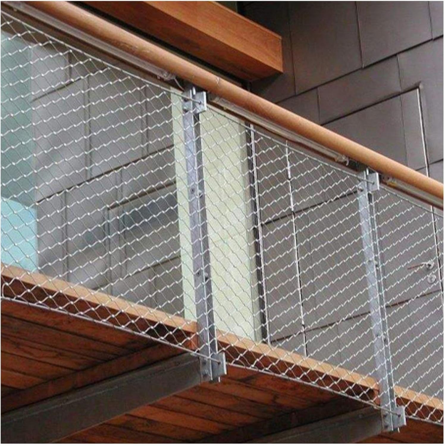 LNW Sieć ogrodowa ze stali nierdzewnej Siatka ogrodzeniowa ze stali nierdzewnej 304, balkon, trwała, elastyczna, antykradzieżowa, tkana siatka, otwór 10 cm