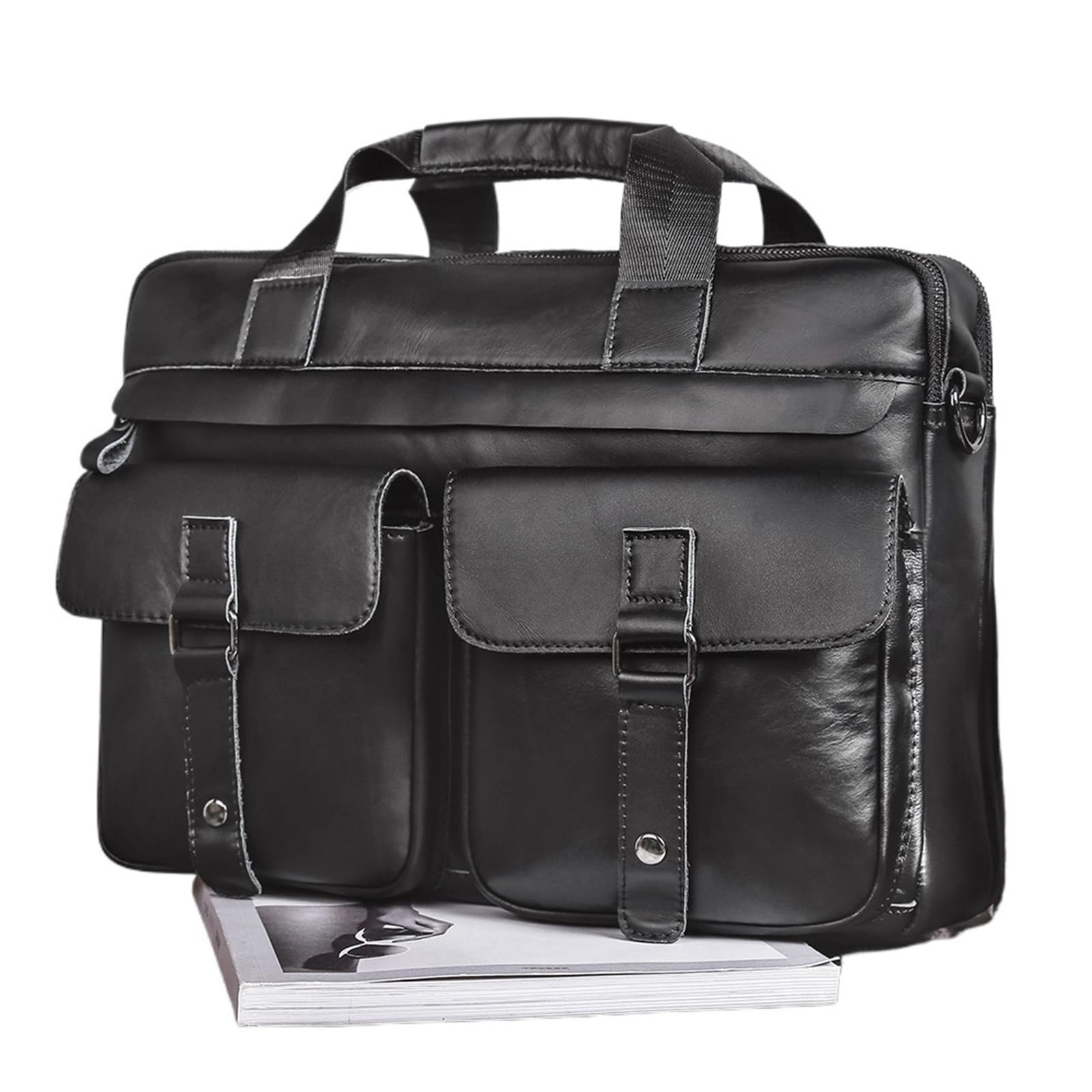 Valigetta 24 Ore Uomo Valigette da uomo in pelle Borsa for laptop 15,6 pollici Borse ufficio for a tracolla for documenti lavoro