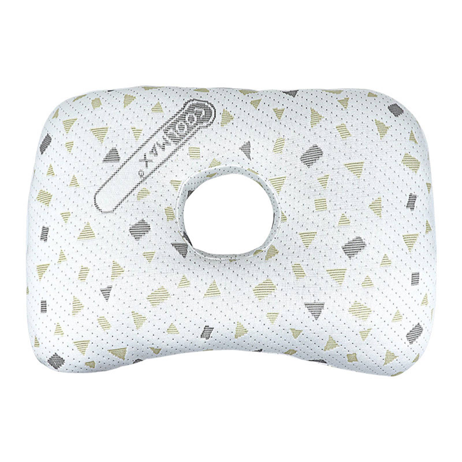 PANGBOER Ergonomic Ear Piercing Pillow for Side Sleepers Features Ear Hole Design Lightweight Neck Breathable Cushion Sleep Pillow