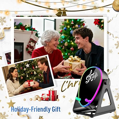 Miniatura 8 de AIIONP Altavoz Bluetooth de inducción inalámbrico 5 en 1 con soporte ajustable para teléfono, altavoz recargable actualizado 2026, altavoces de