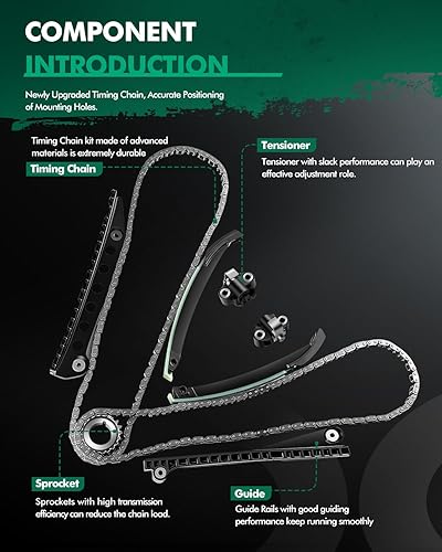 Miniatura 3 de SCITOO Kit de cadena de distribución automotriz Piezas de sincronización de repuesto para Ford EXPEDITION 2005-2008 5.4L 330CID V8 SOHC