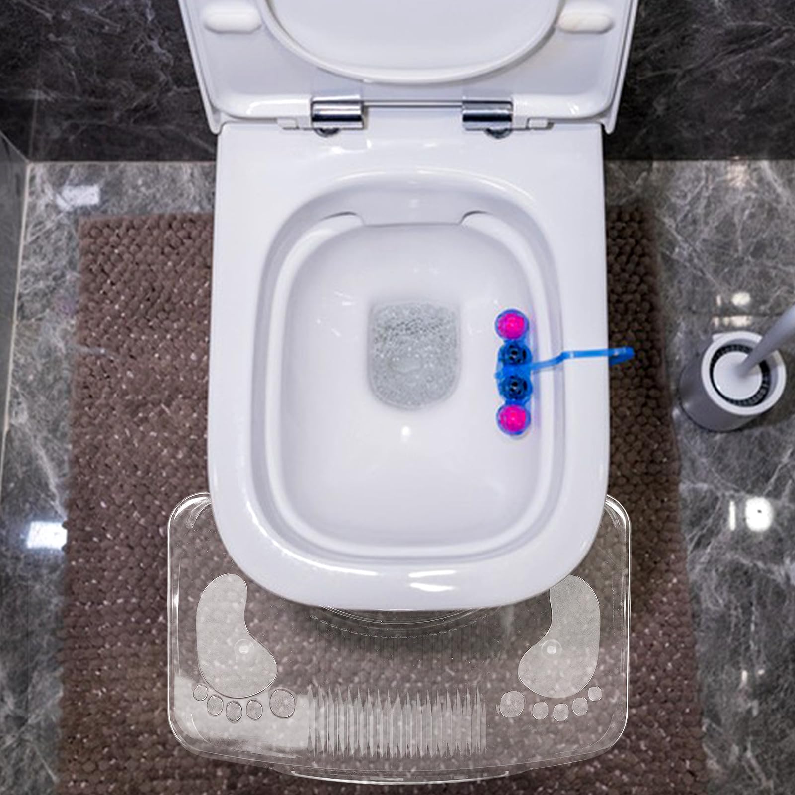 Taburete Transparente Antideslizante para Baño E Inodoro, Pet