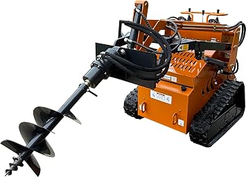 6 in Radius Auger Drill Bit Auger Drive Mini Skid Steer Attachments, 22 Working Depth,for Post Hole Digger, for Farm Gardin Construction