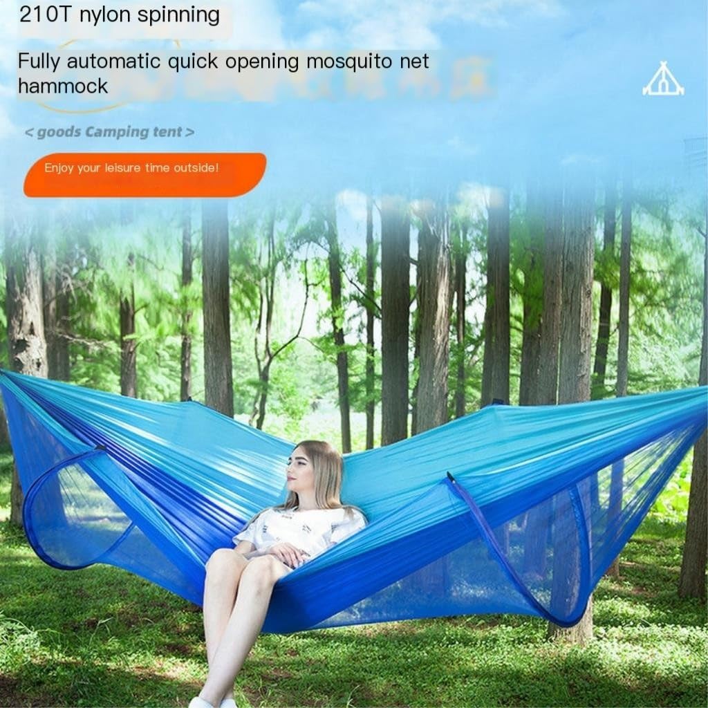 Hammock Anti-Mosquito Outdoor Hammock Double Anti-Rollover Insect-Proof Hammock Camping Portable Hanging Hammock Hammocks for Outside(C,260 * 140cm)