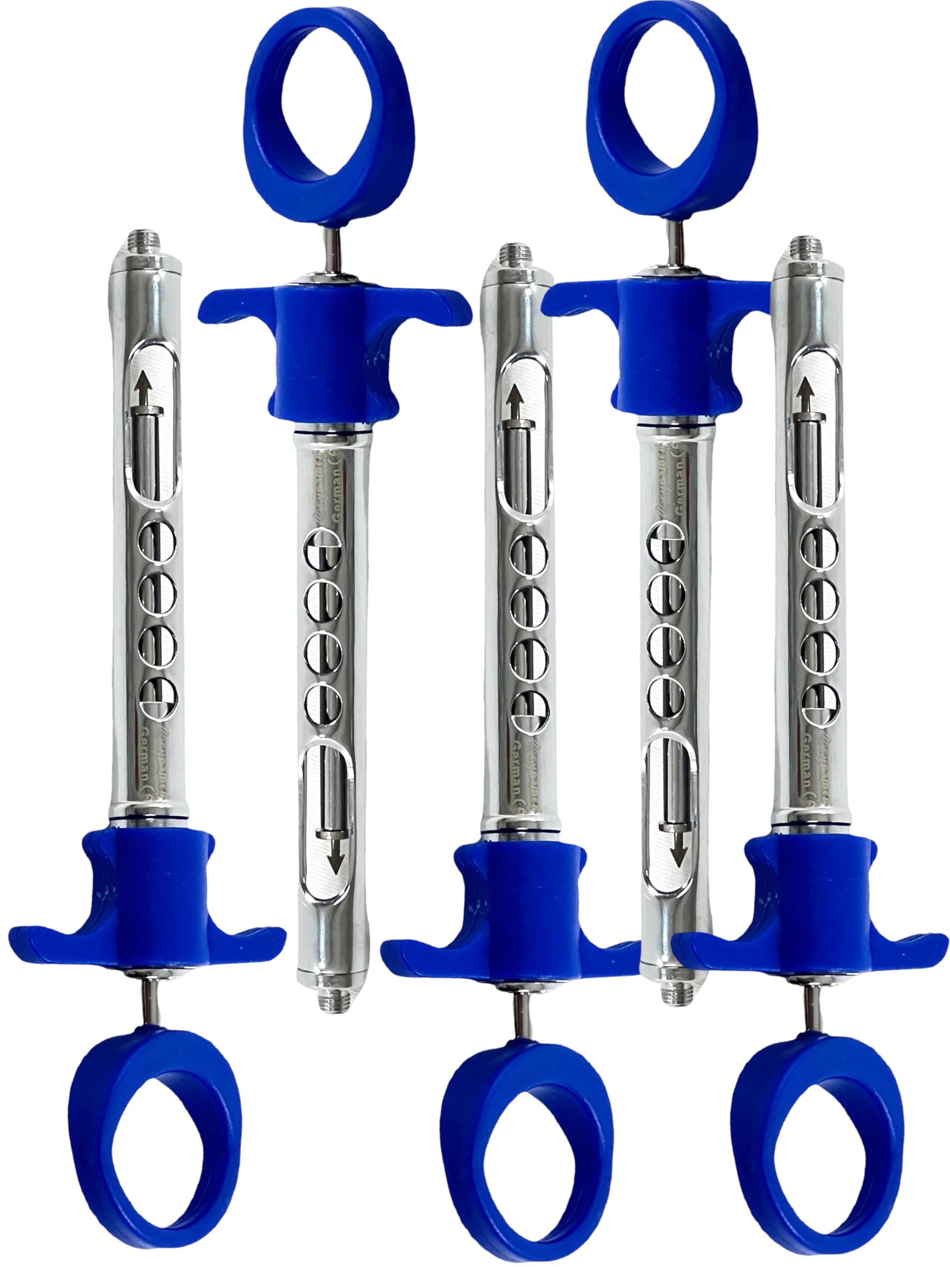5 Pack | Self-Aspirating Dental Anesthetic Syringe 1.8mL with Plastic Handle & Center Arrow-Tipped Rod | Premium German Stainless Steel Dental Instruments (1.8mL - Blue - 5 Pack)