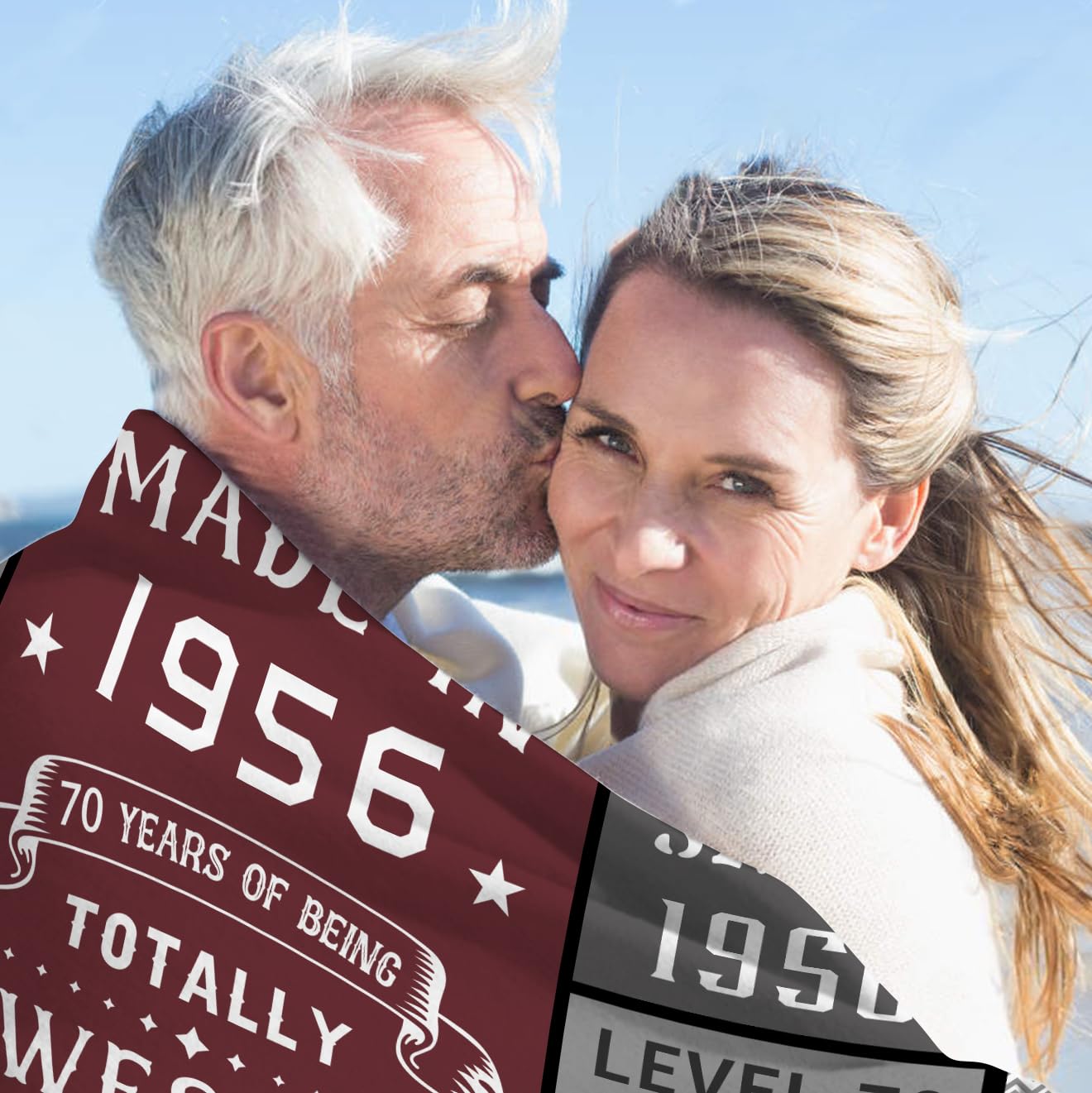 70th Birthday Gifts For Men Blanket 50*60, Happy 70th Birthday Gift Ideas, Gifts For 70-Year-Old, Gifts For Men Turning 70, Funny 70th Birthday Decorations, Unique Birthday Present 1956 Throw