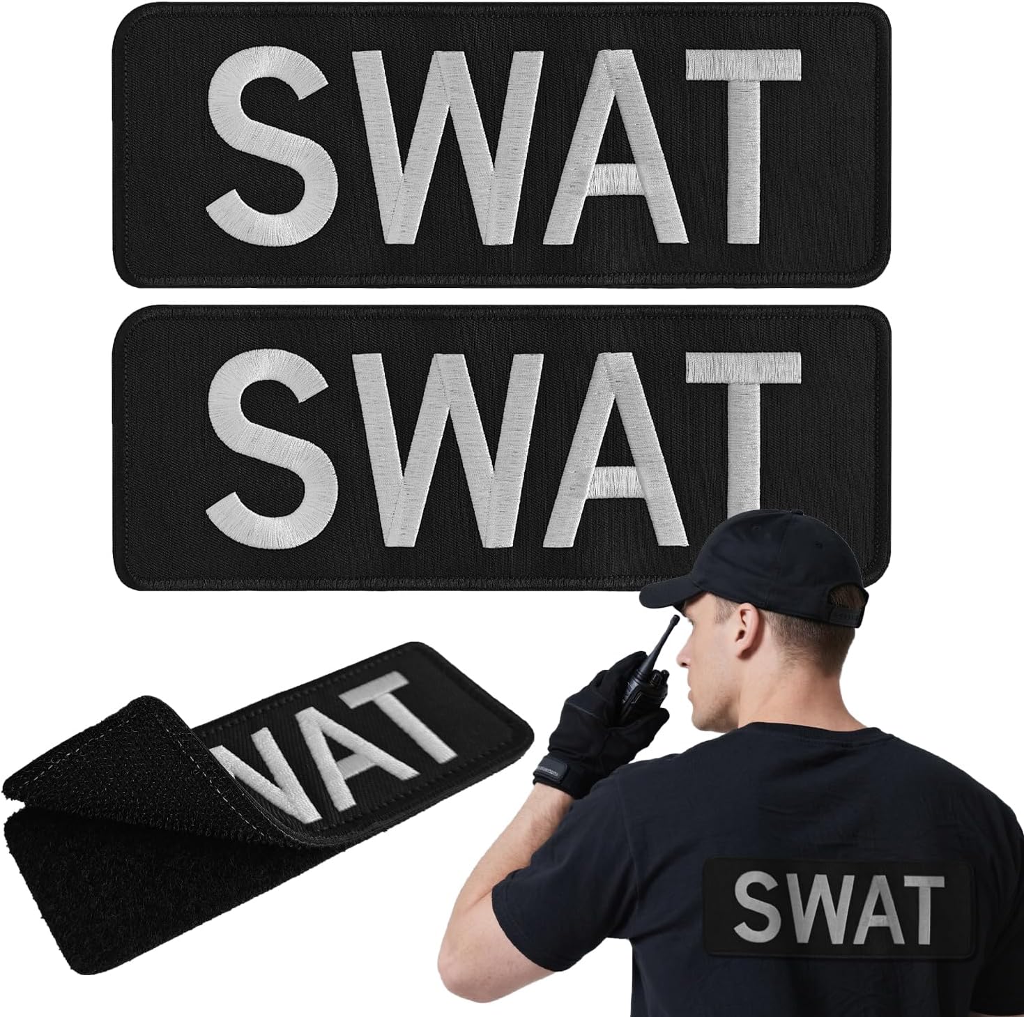 Patches, 2Pcs Embroidered Patches with Hook Fastener Back for Backpacks, Clothes, Military Uniforms, Vest, Tactical Gears