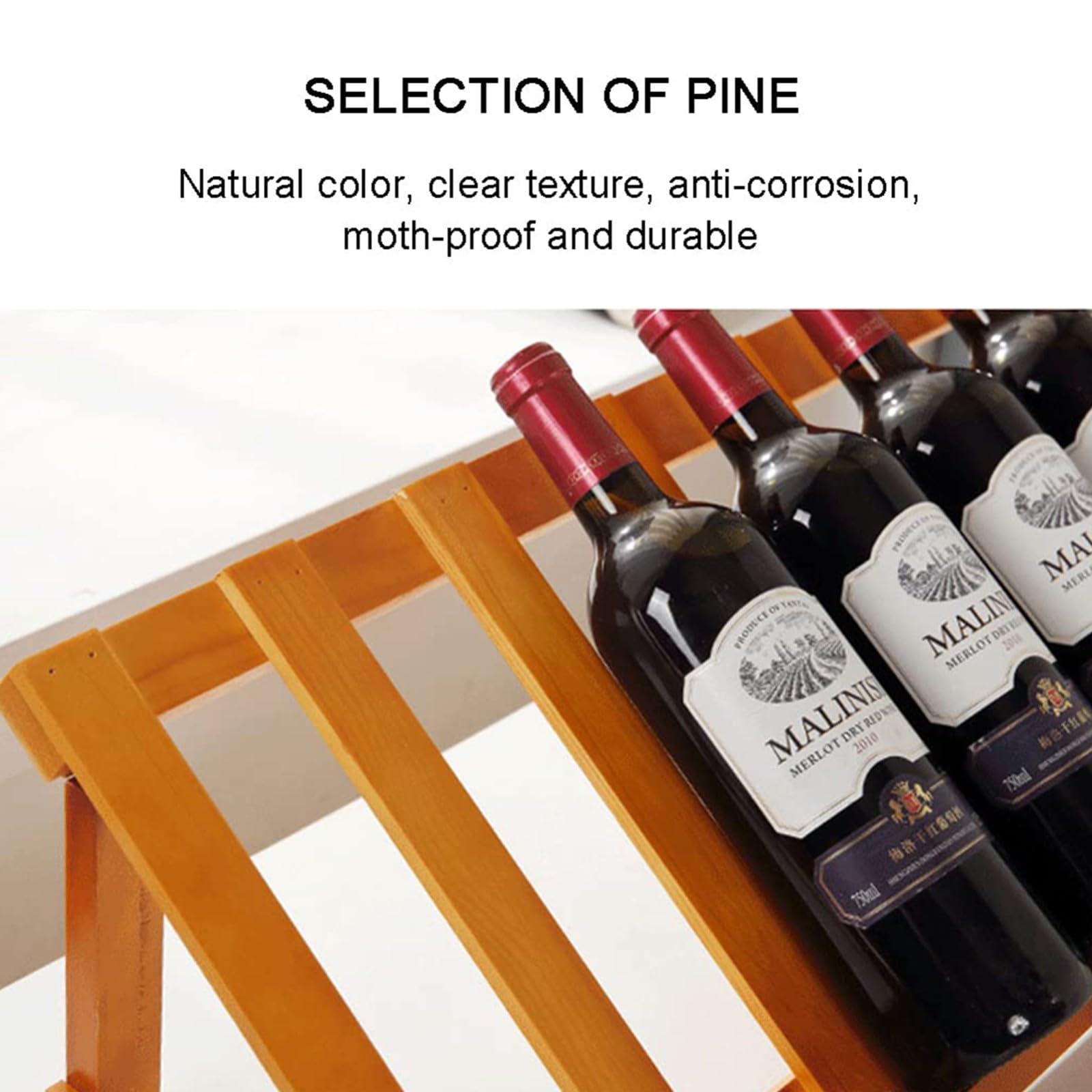 Botellero De Madera Apilable, Estante De Almacenamiento De Vino, Estantes De Almacenamiento De Vino De Bricolaje De 6 Botellas, Botellero para Cocina, Despensa, Bodega, Gabinete Charcoal