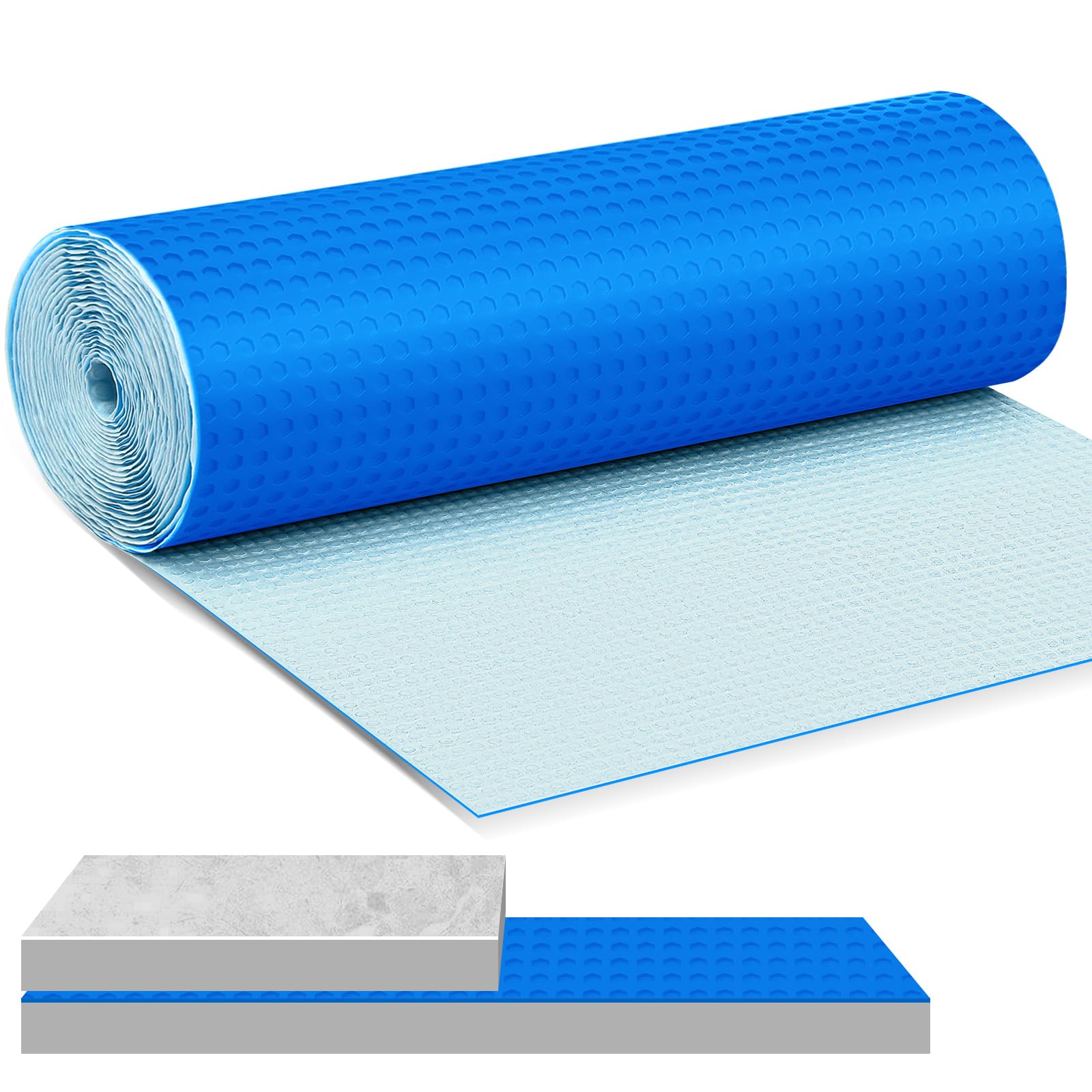 Drydiet 108 Sqft Uncoupling Membrane for Tile 1/8''(3mm), Blue