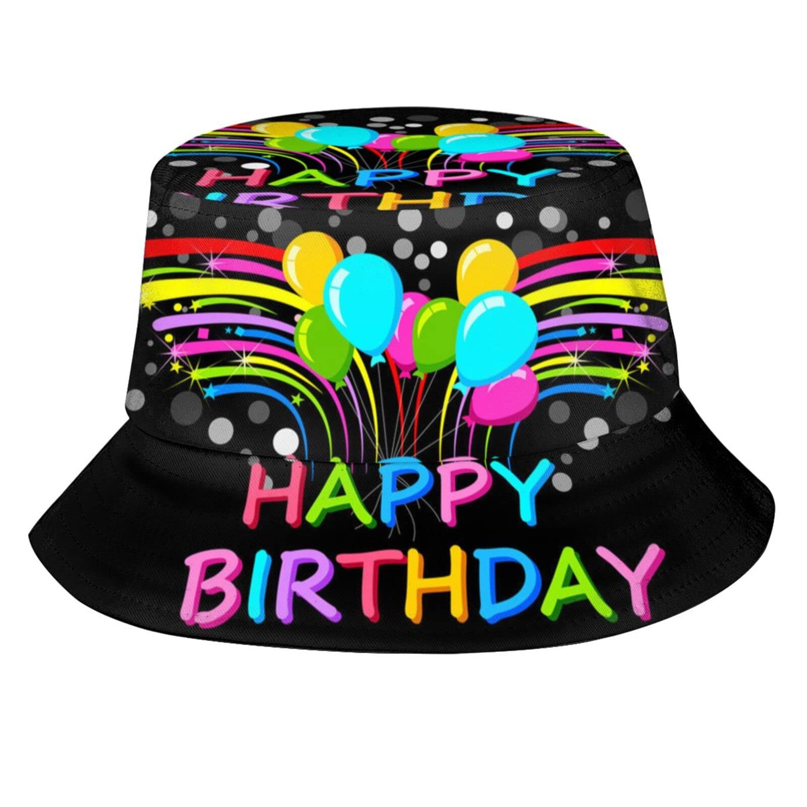 Happy Birthday Bucket Hats Fashion Sun Cap Packable Outdoor Birthday Fisherman Hat for Women and Men