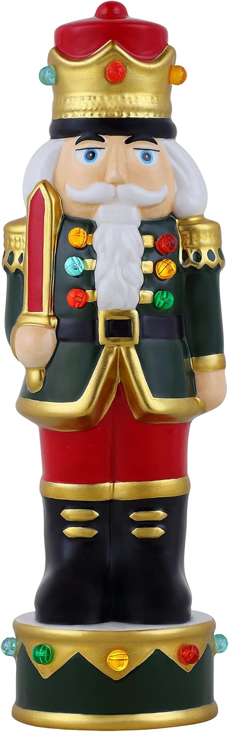 Mr. Christmas 10" Ceramic Nutcracker Christmas Decoration, Multi