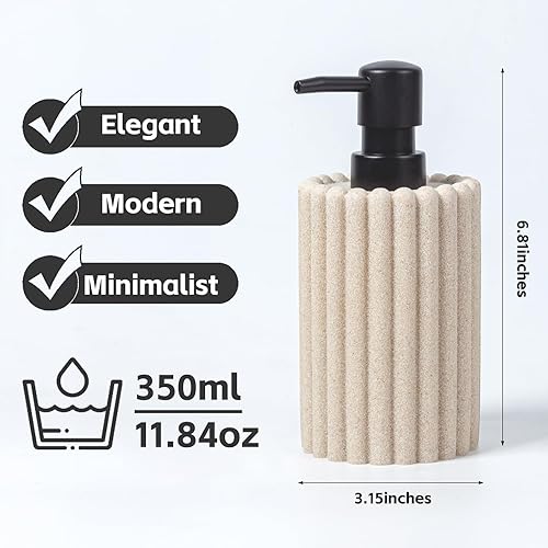 Miniatura 2 de Dispensadores de jabón de 11.8 fl oz, 11.84 onzas, 2 unidades de lujo para loción de manos y champú dispensador de jabón, botellas de jabón con