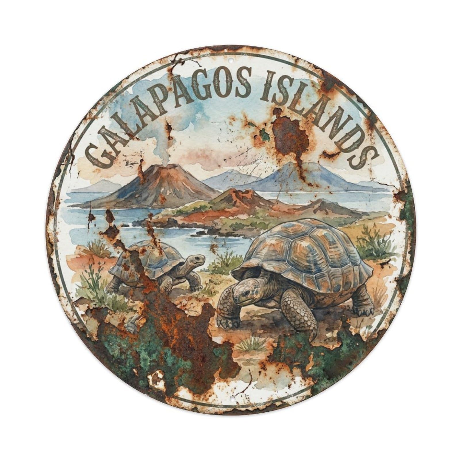 Travel Vintage Ecuador Galapagos Islands Metal Tin Sign