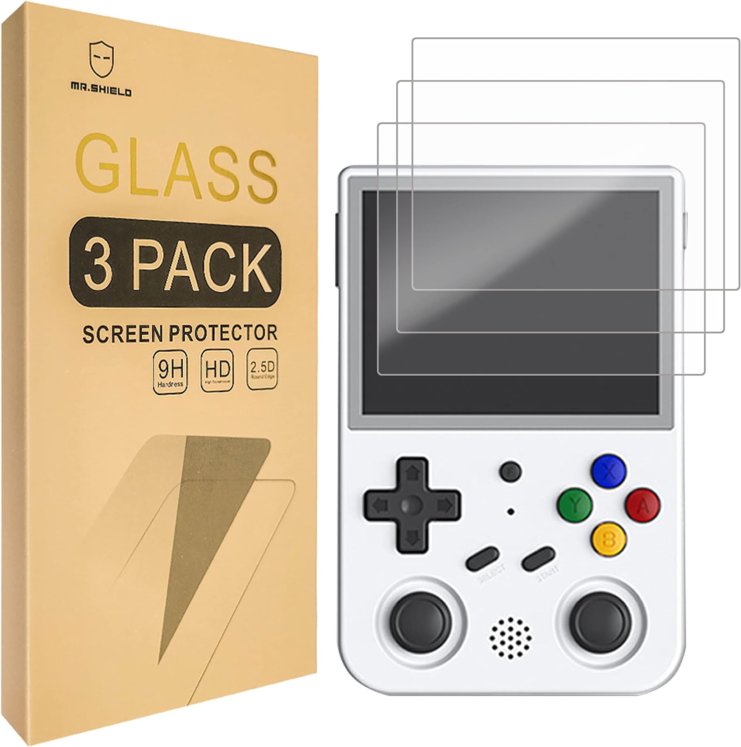 Screen Protector For Anbernic RG353V / RG353VS [Tempered Glass] [3-Pack] [Japan Glass with 9H Hardness] Screen Protector
