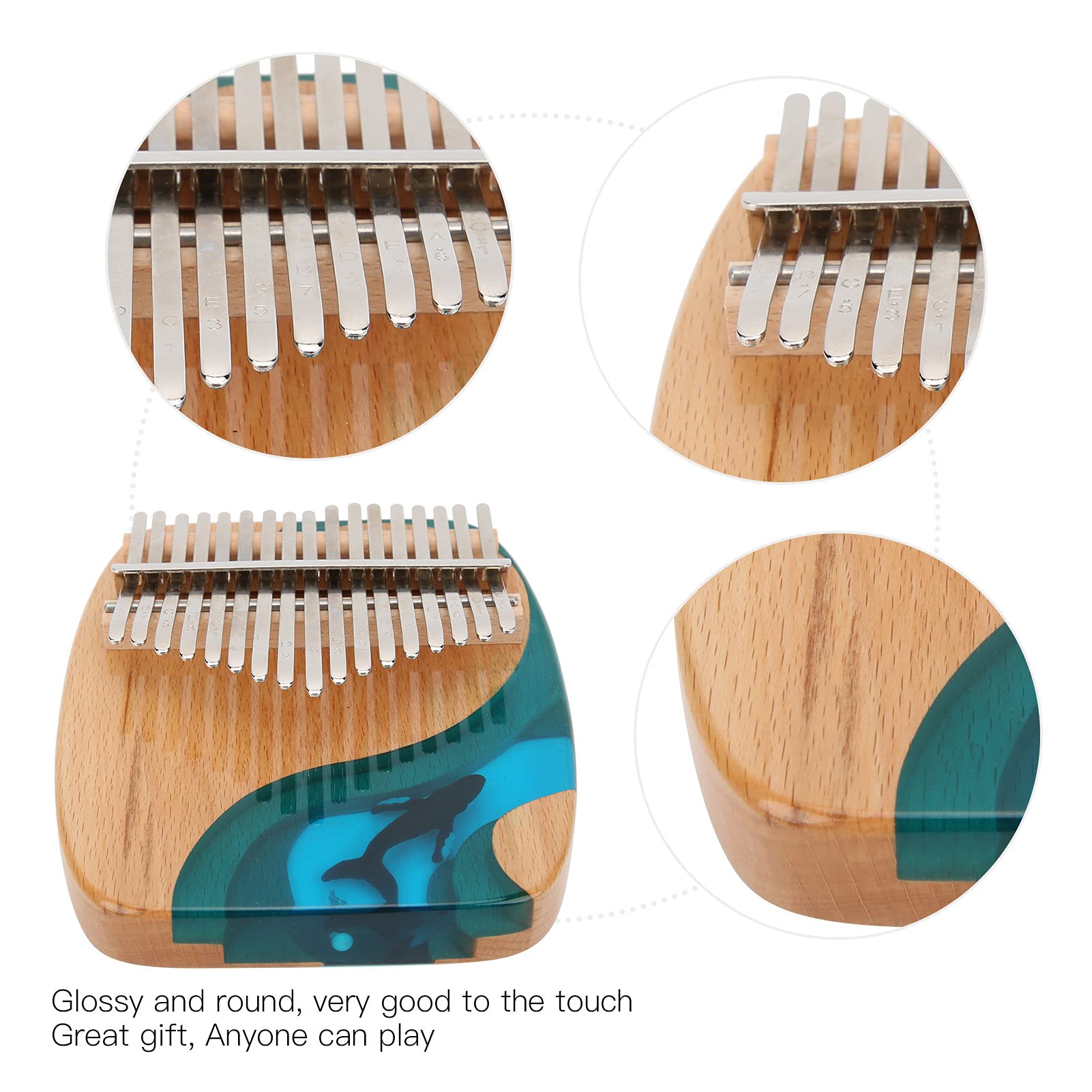 Kalimba 17 Key Finger Strumento musicale per pianoforte con adesivo Pollice in mogano Regali per pianoforte per bambini e principianti di pianoforte Professionale