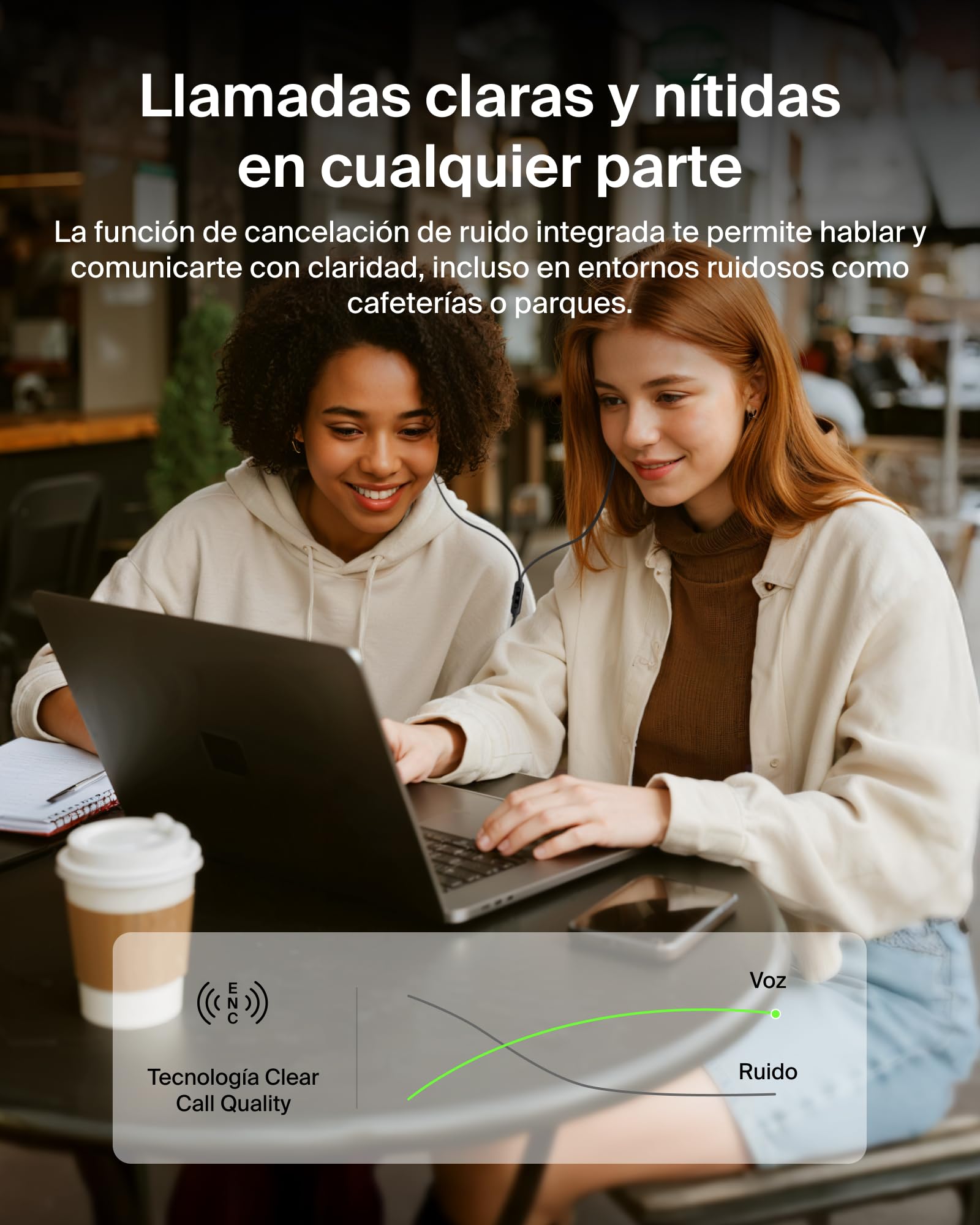 Belkin SoundForm ANC - Auriculares con Cable con Conector USB-C, Auriculares intrauditivos con micrófono, Auriculares para iPhone 17, iPhone 16, iPad Mini, Galaxy S25, Google Pixel 10, Android y más