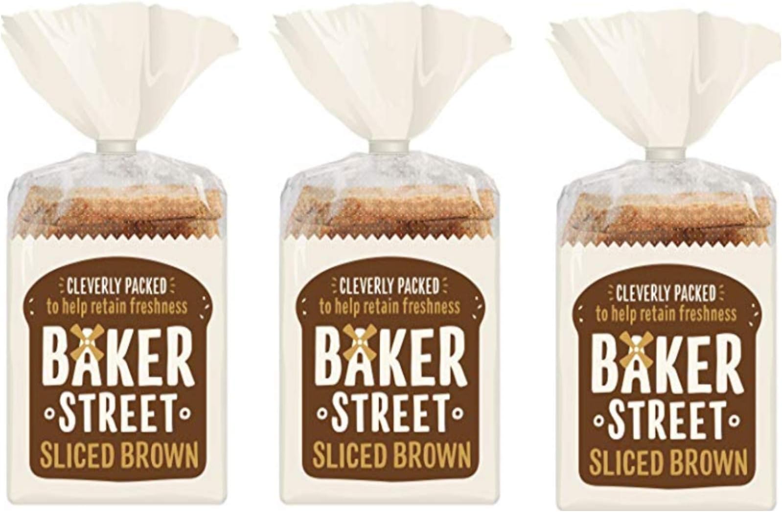 Baker street Brown Sliced Bread 550g Pack of 3