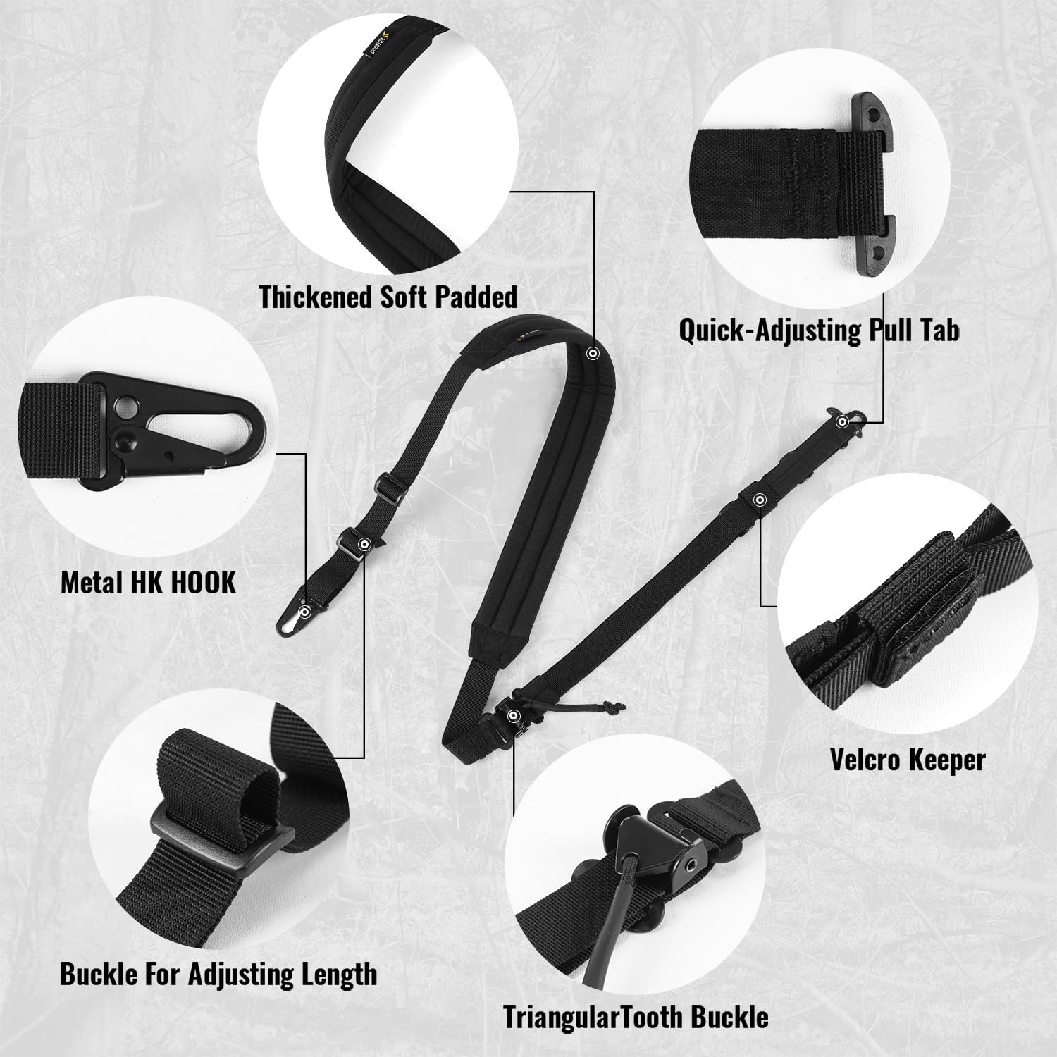 QD Sling 2 Punkt Gewehrriemen, Taktischer Riemen, Schnell Verstellbar, HK-Stil