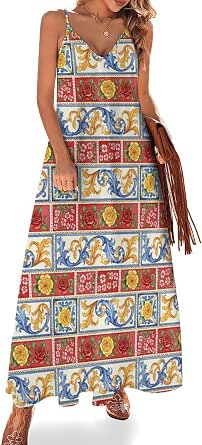 Women's Maxi Dress Spaghetti Strap Sleeveless Long Dress
