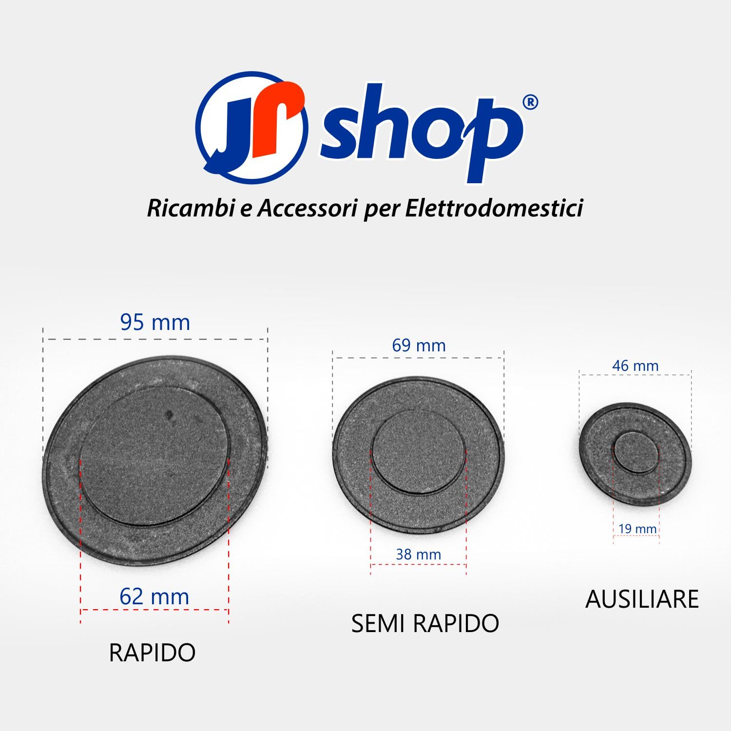 Kit de 4 quemadores con platillos para placa de cocina compatible con Delonghi - Bosch