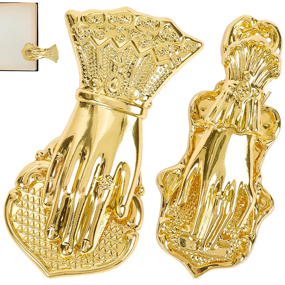 CRASPIRE 2Pcs Lady's Hand Shaped Book Clip Vintage Metal Bookmark Holder Paper File Holder Golden 3D Bookmarks Junk Journal Clip Traveler Scrapbook Kit Document Clip Stationery for Students Workbook