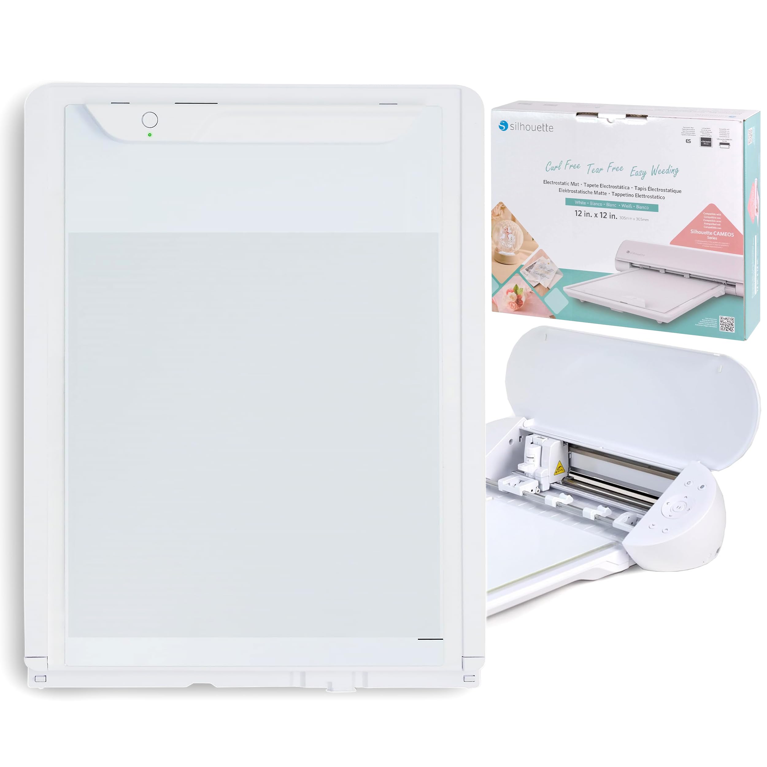 Silhouette Electrostatic Cutting Mat 12"X12"-White ESWHT, CUT-MAT-ES-12