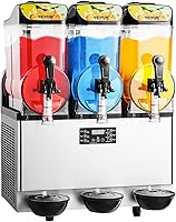 Vista 9 de VEVOR - Máquina comercial de bebidas heladas, tanque triple de 3x15L, máquina de margaritas, 180 tazas, máquina de batidos y bebidas heladas