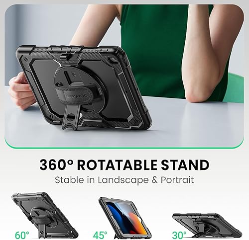 Miniatura 4 de SEYMAC Funda para iPad de 9ª/8ª/7ª generación de 10.2" 2021-2019, funda protectora resistente a prueba de golpes con protector de pantalla, soporte