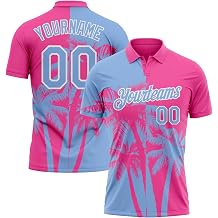 Custom Hawaii Polo Golf Shirts Bowling Jersey Men Women Youth Personalized 3D Palm Tree Beach Tee Printed Team Uniform