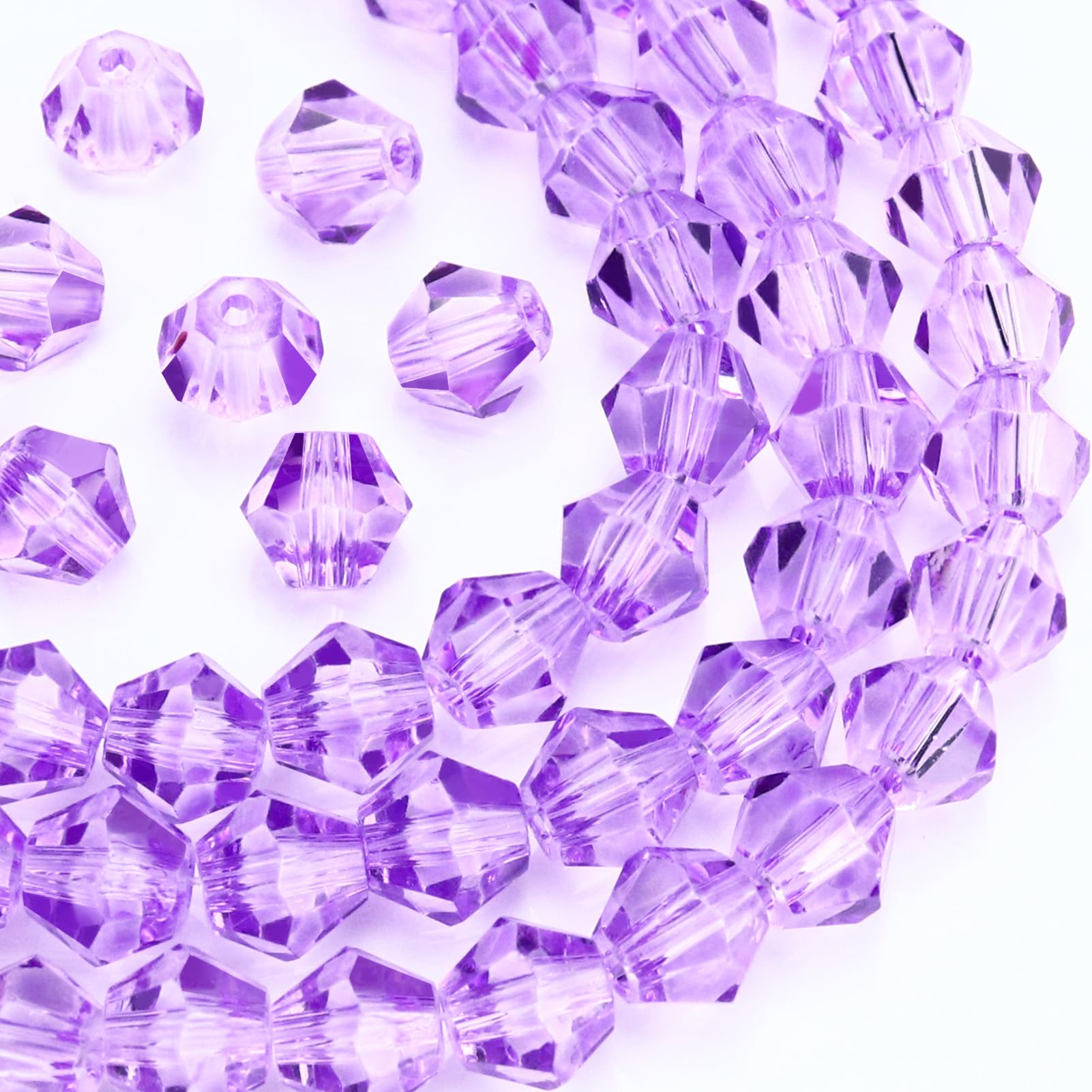 Dowarm 1000PCS 4mm Crystal Glass Bicone Beads for Craft Jewelry Making, DIY Bracelet, Necklace, Dolls, Wine Charms, Wind Chimes, Suncatchers, Bulk