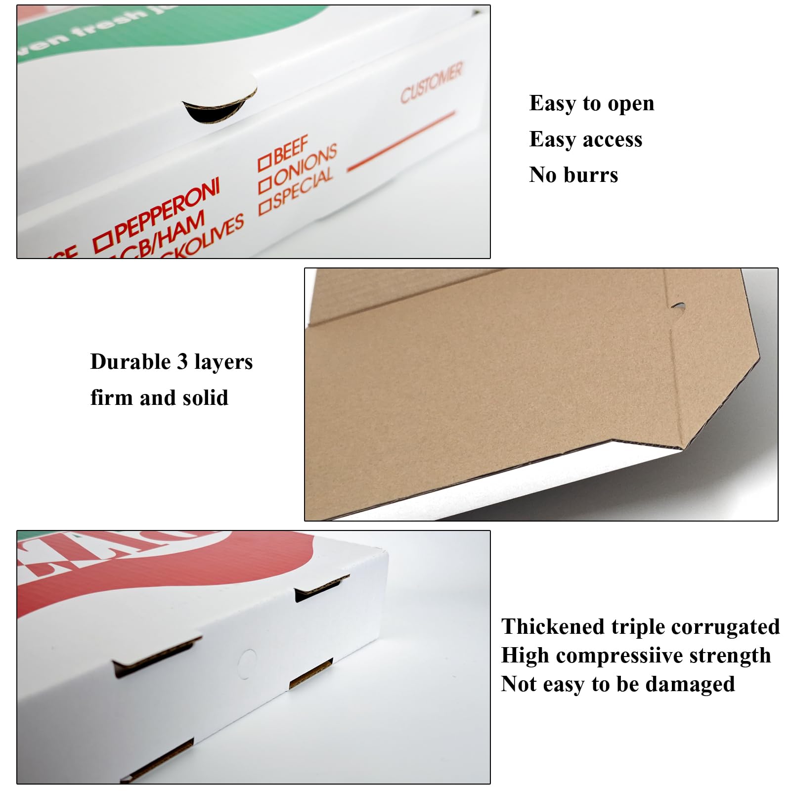 15 cajas de pizza corrugadas de papel kraft blanco de 8.4 x 8.4 x 1.7 pulgadas, cajas de almacenamiento ventiladas para llevar, adecuadas para cajas de pizza personales