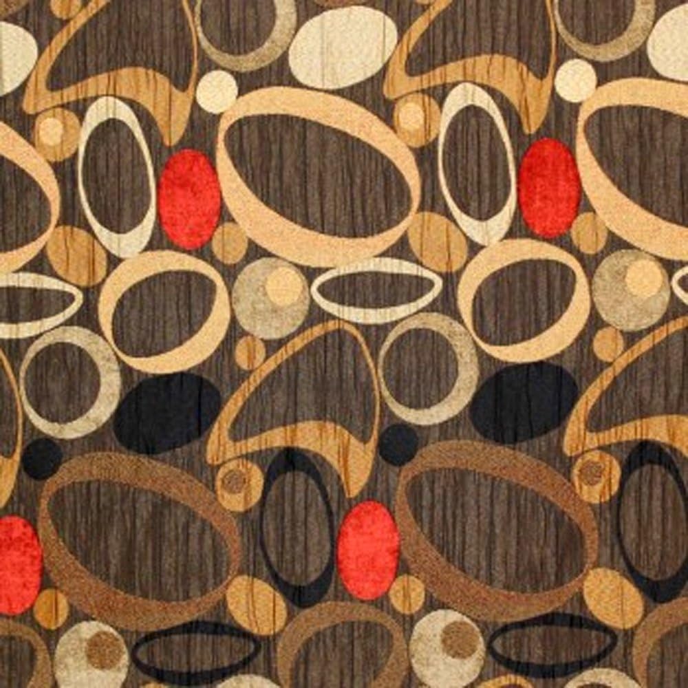 Milky Way Maize Fabric by The Yard, Chenille, Upholstery, Modern Design, Brown, Multi Color