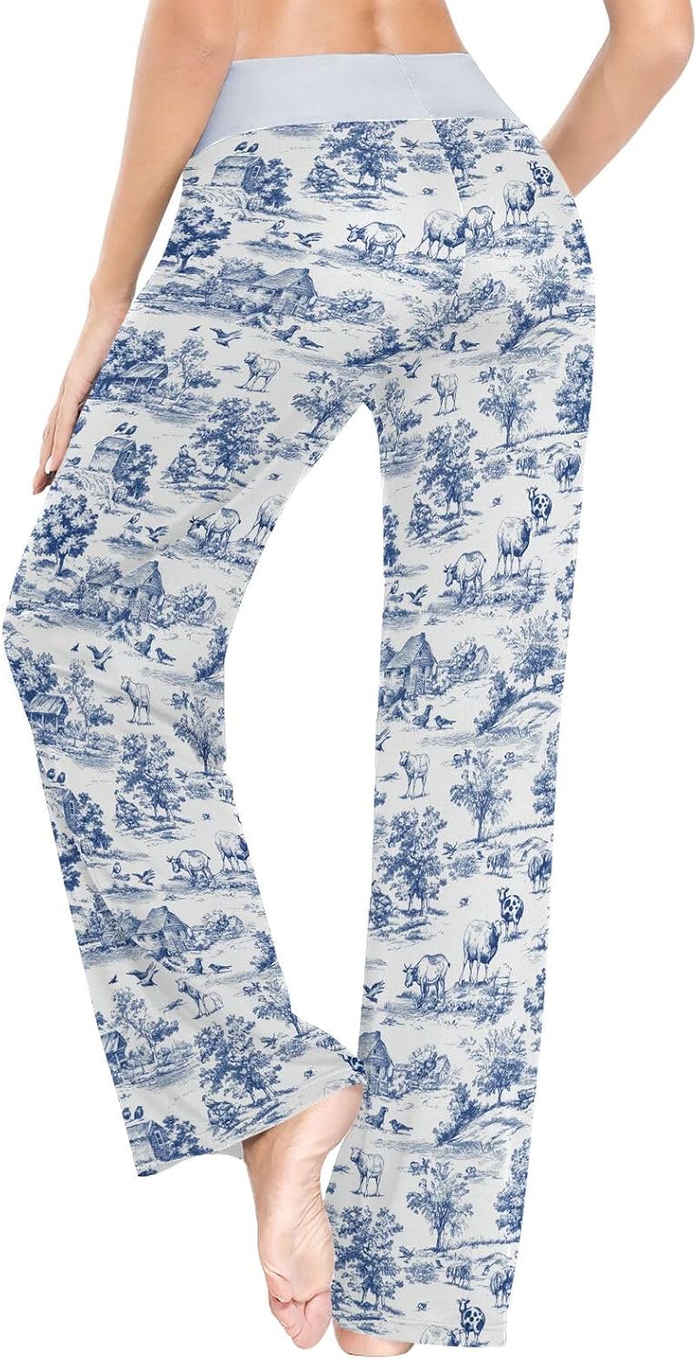 Women's Pajama Pants Toile De Jouy Pajama Bottoms for Women Lounge Sleep Pants Xs-XL