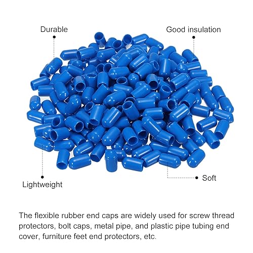 Miniatura 4 de MECCANIXITY 200 tapas de goma para extremos de 516 pulgadas, protector de rosca de vinilo redondo de PVC para tubería de perno de tornillo, color