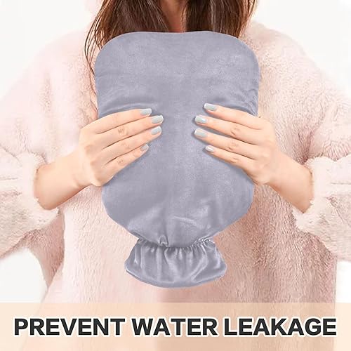 Miniatura 4 de El bolso cubierto violeta mineral de la agua caliente del PVC, botella de agua caliente para dormir, cubierta del paño grueso y suave de la botella