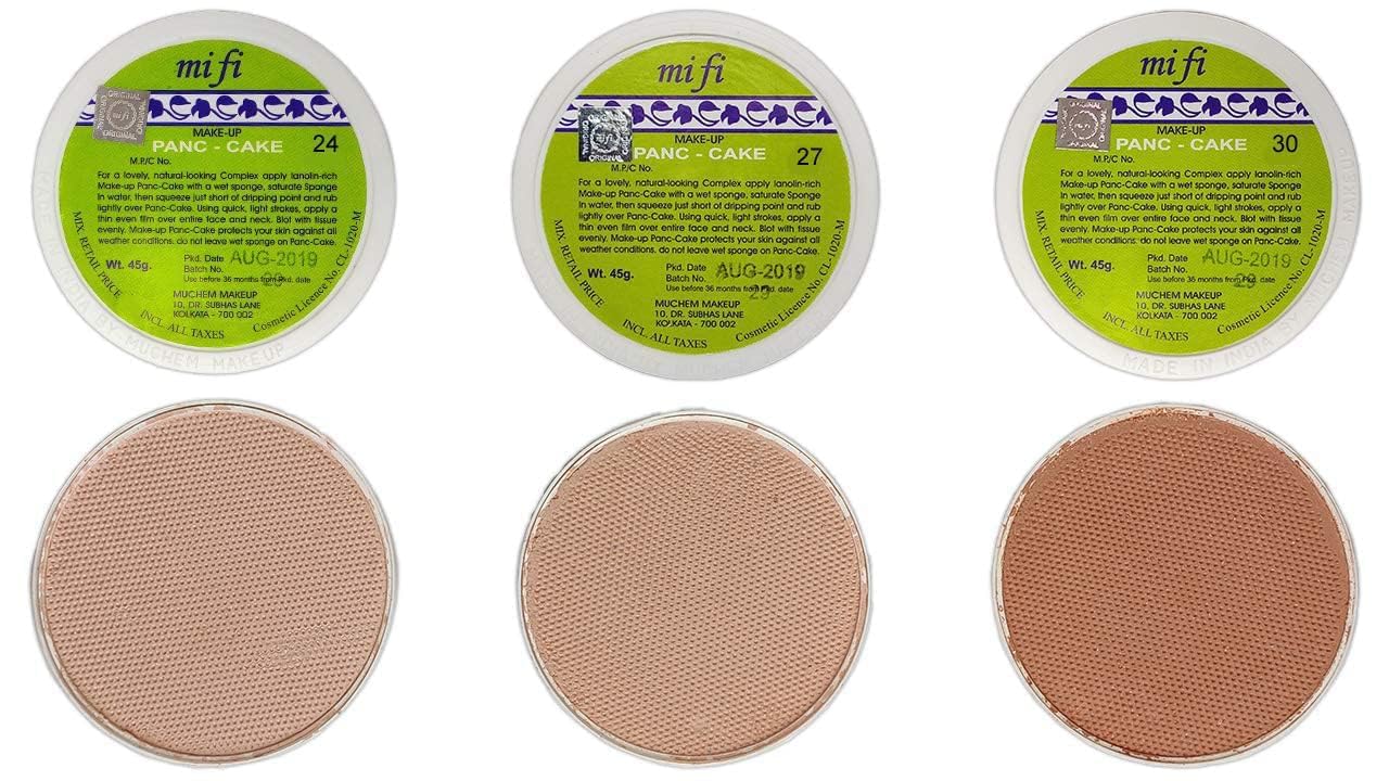Pmw - Mifi Pancake Foundation, Pack of 3 Different Shades, Classical Dance Makeup, No. 24, 27, 30-image-3
