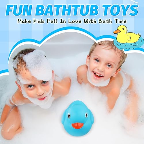 Miniatura 3 de Pato gigante de goma con purpurina de 6.89 pulgadas, gran pato de goma con purpurina sólida, juguete de baño con sonido chirriante para baby shower,