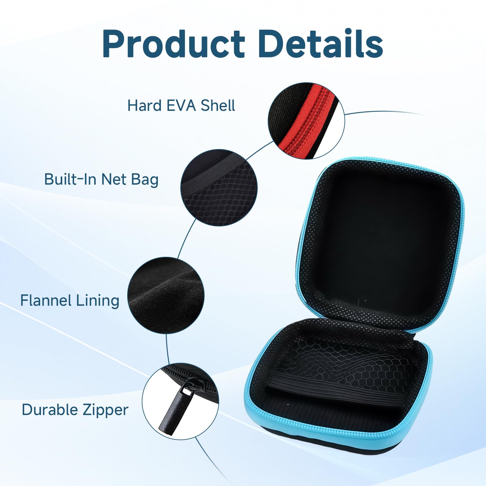 Étui de Rangement pour Casque, Protection Portable avec Fermeture à Glissière, 3 Pièces
