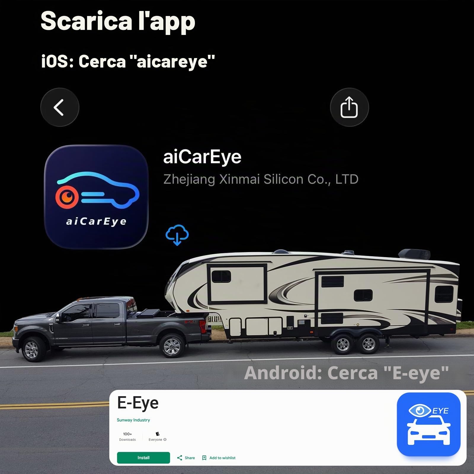 Telecamera di retromarcia WiFi solare, telecamera di retromarcia magnetica wireless, FHD 1080P IR visione notturna IP69K impermeabile, per iPhone Android, ausilio al parcheggio auto, camper