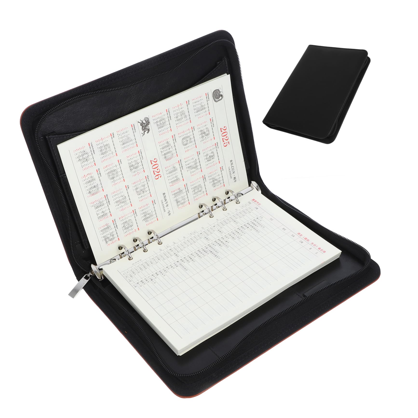 Carpeta Cremallera de Pu Negro, Portadocumentos Elegante y Profesional | Gran Capacidad, Cierre Seguro para Papeles y Papelería, Decoracion Colegio, Carpeta de Negocios