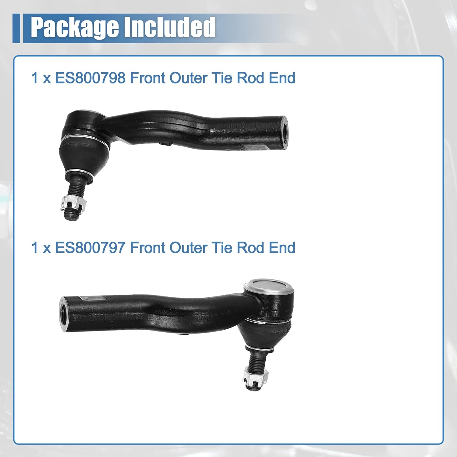 X AUTOHAUX 2pcs Front Outer Tie Rod Links Suspension Steering Tie Rod End ES800798 ES800797 for Mercury Milan 2010-2011 for Ford Fusion 2010-2012